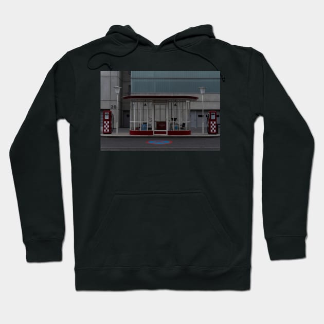 Retro gas station from Frankfurt Hoodie by Robin-Niemczyk